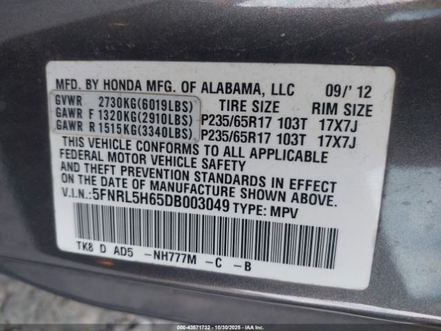 Honda Odyssey Ex-l Image 11